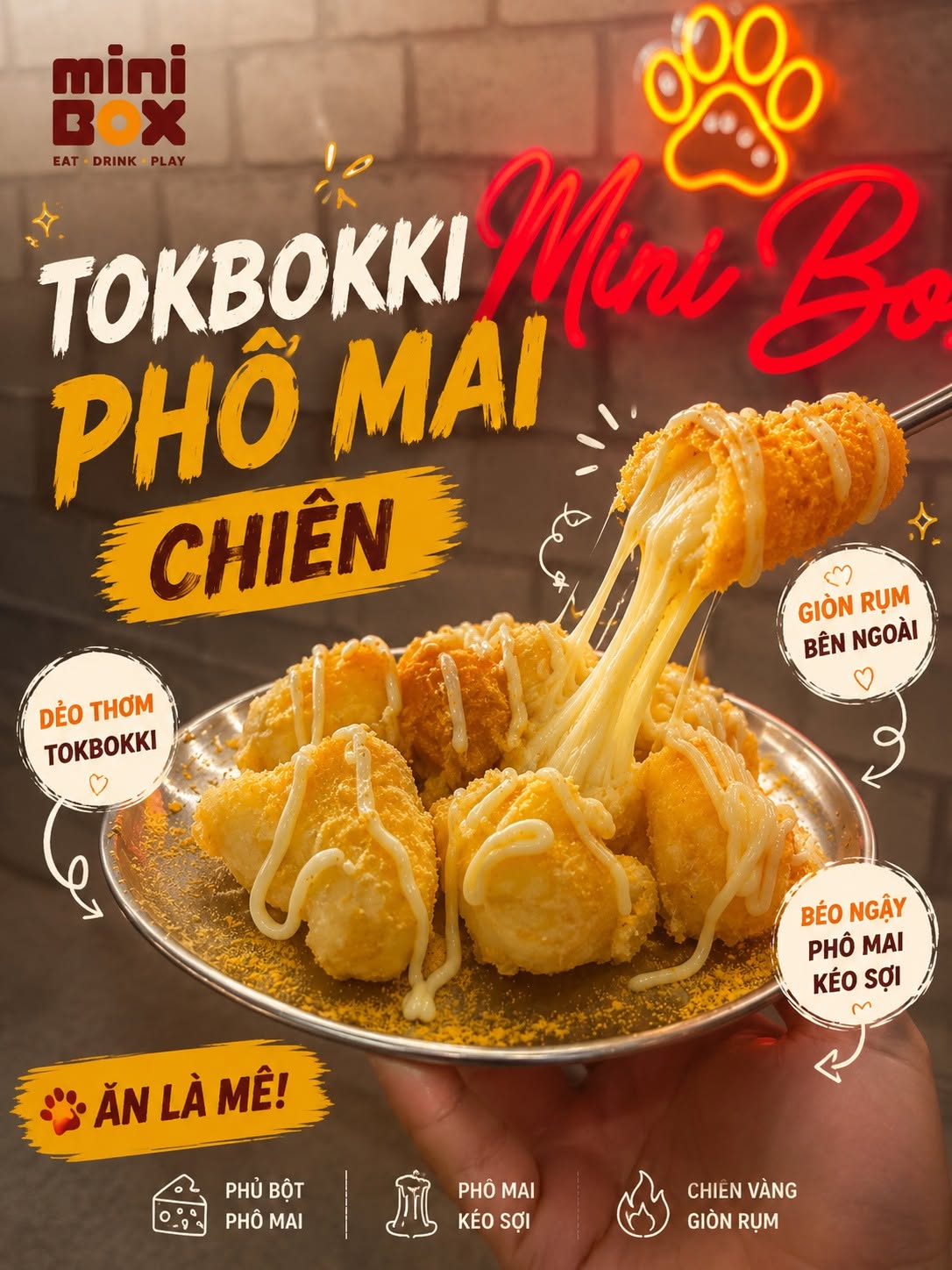 Tokbokki phô mai tại Mini Box